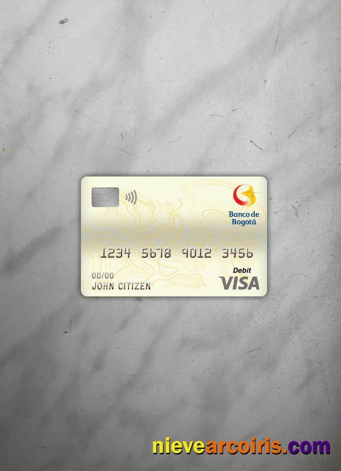 Colombia Banco de bogotá bank visa debit card photolook